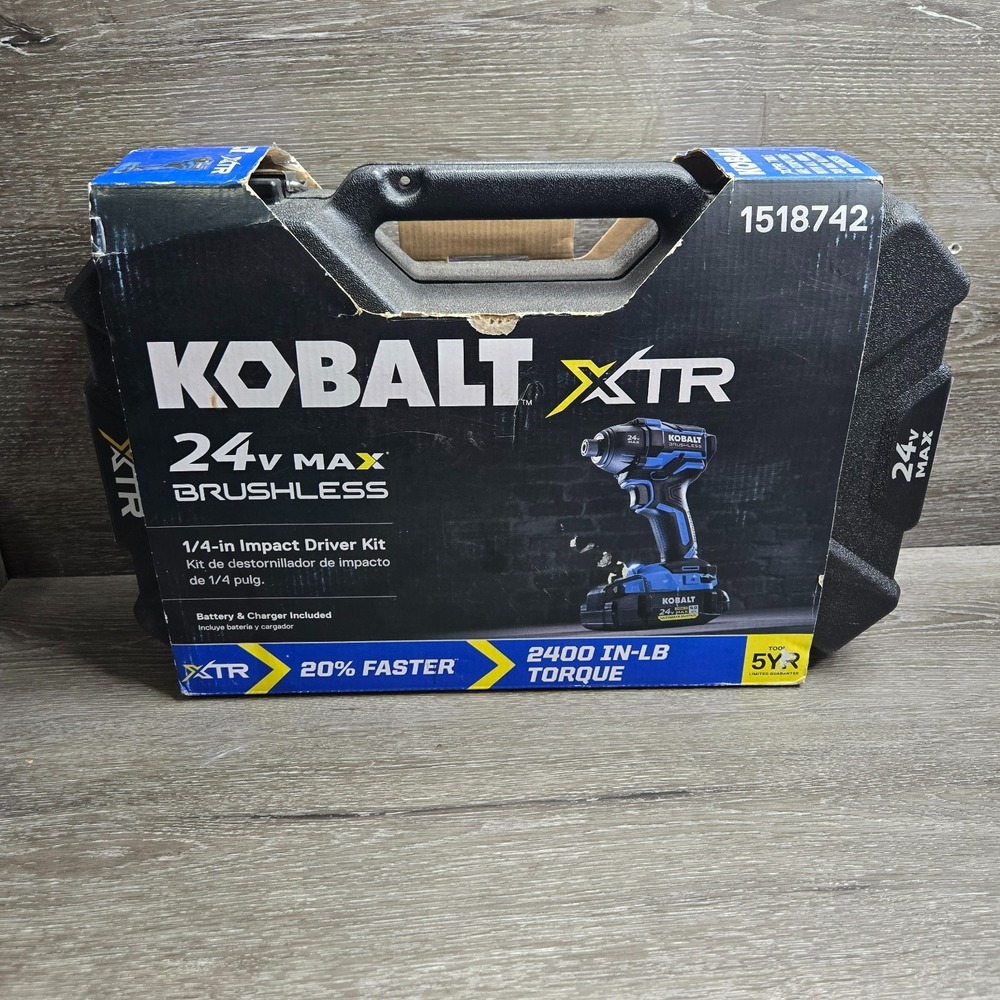 Kobalt XTR 24V Max 1/4 in Impact Driver Hard Case Empty Storage Box 1518742